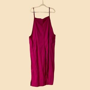size 4X lightweight cranberry color jumpsuit with pockets